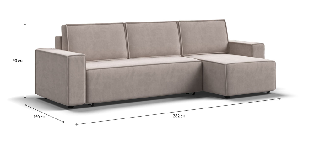 Угловой диван Норд Велюр Монолит латте