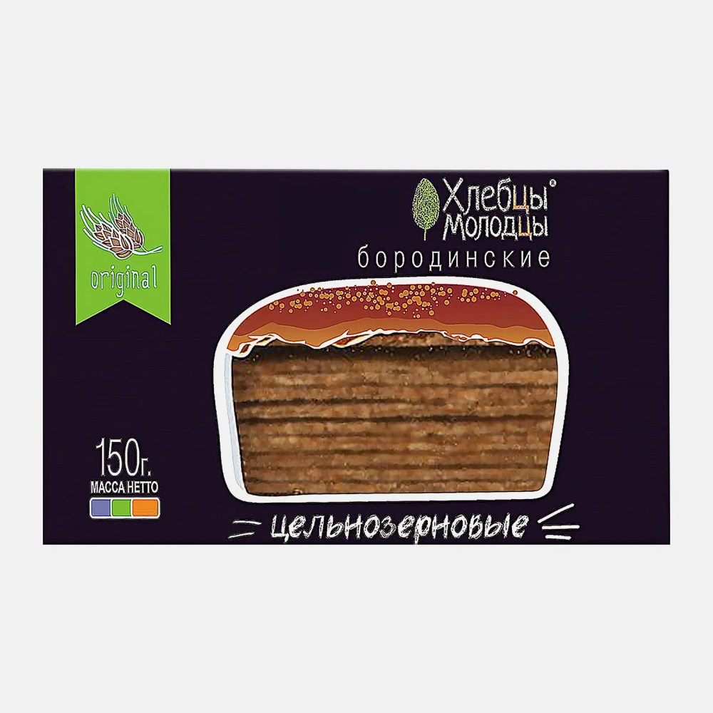Хлебцы Бородинские хрустящие цельнозерновые Хлебцы молодцы 150г