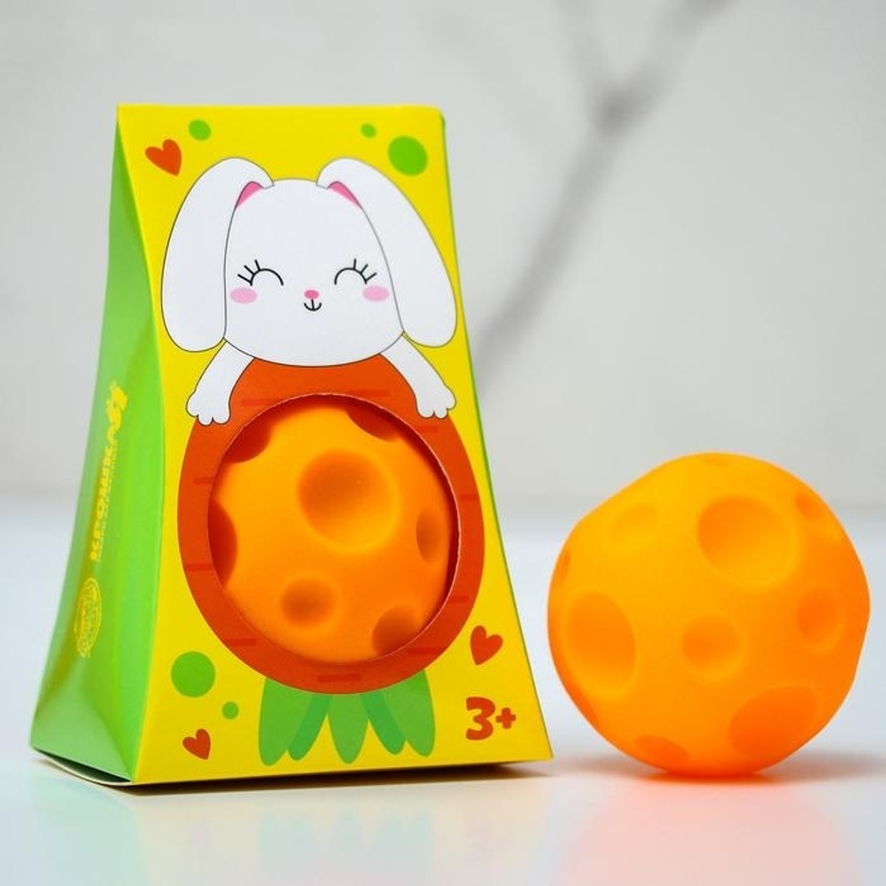 4916706 Развивающий, массажный, рельефный мячик «Зайка»