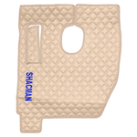 Ковры SHACMAN F3000 (экокожа, бежевый, бежевый кант, синяя вышивка)