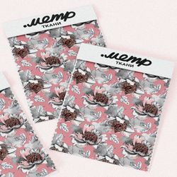 Ткань мембрана раскрывшиеся сероватые цветы