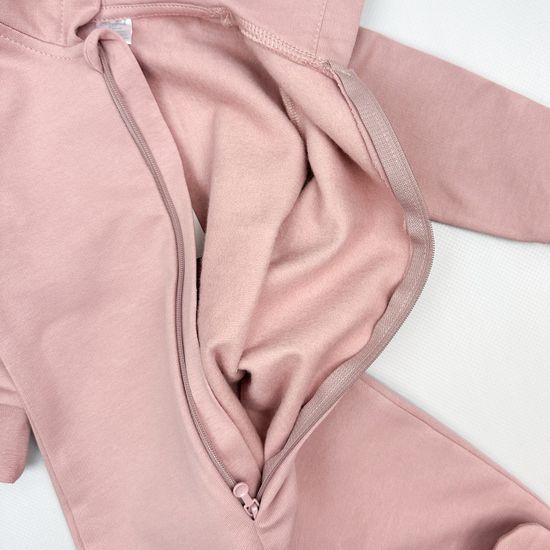 Комбинезон из футера с начесом, Пудра