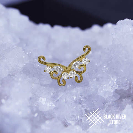 Butterfly Swallowtail Crystal PVD Yellow