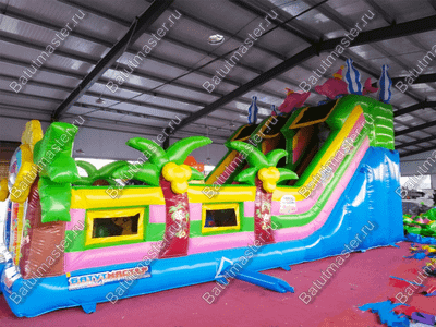 Коммерческий батут "В гостях у дельфинов", 10*5*5 м, с окнами