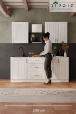 Кухонный модуль, 60х32х75, Стокгольм Светлый, навесной, из массива дерева, белый, Dipriz