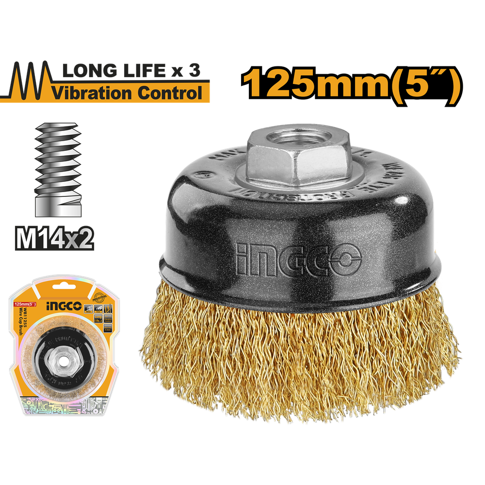 Щетка чашеобразная витая INGCO WB11255 INDUSTRIAL 125 мм