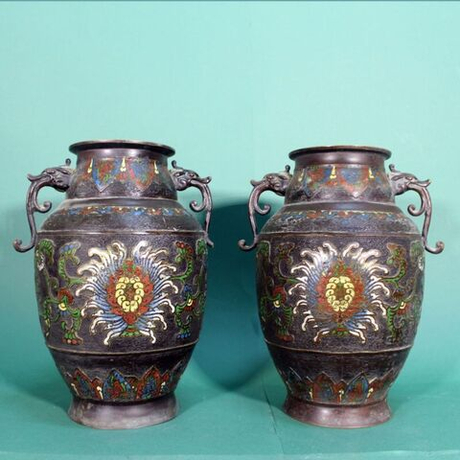 Винтаж: Пара ваз Клуазоне