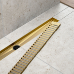 Душевой лоток Drain System 800 DS230108/17 Золото матовое, с вставкой «Lines»
