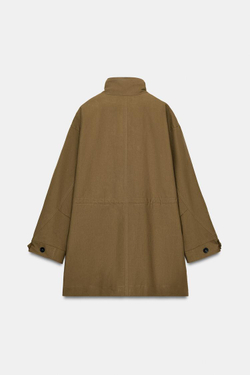 ZARA ПАРКА ОВЕРСАЙЗ ИЗ КОЛЛЕКЦИИ ZW, СВЕТЛО-БЕЖЕВЫЙ