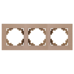 Рамка 3-местная, металл, ,STEKKER, MFR00-7003-02, серия Катрин, шампань 50018