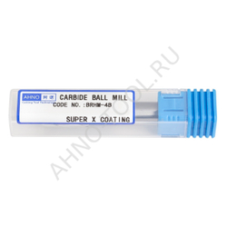 Фреза твердосплавная сферическая  8мм (L=60, l=16, хв=8) Z4 35° по закаленной стали BRHM-4B-R4.0 HRC