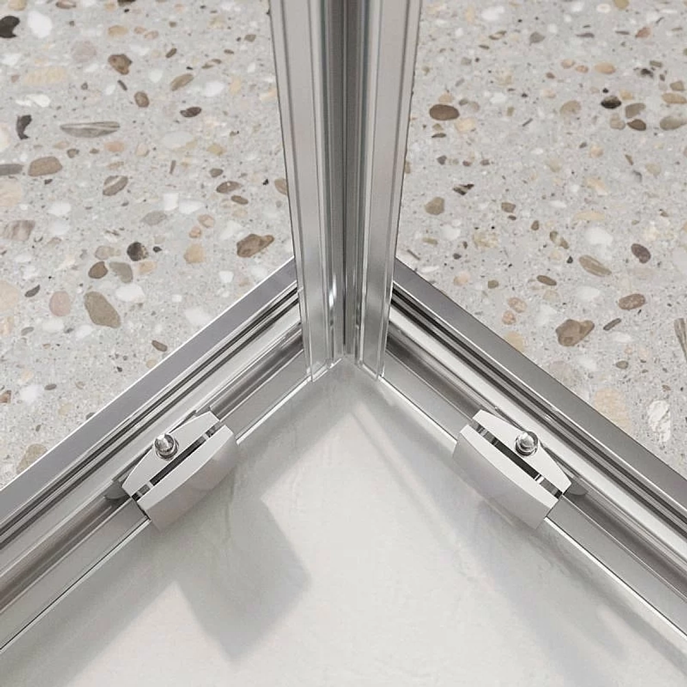 Душевой уголок BelBagno LUCE-AH-2 100х80 стекло прозрачное/профиль хром
