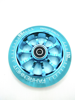 Колесо Fahrenheit 110*24 mm 10-Spoked, голубой/прозрачный голубой