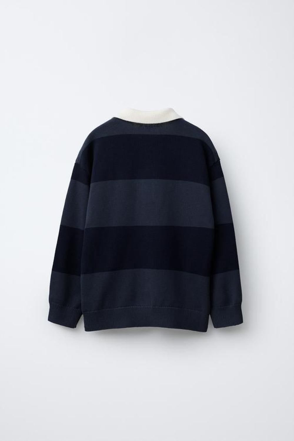 ZARA ТРИКОТАЖНОЕ ПОЛО В ПОЛОСКУ, СИНИЙ