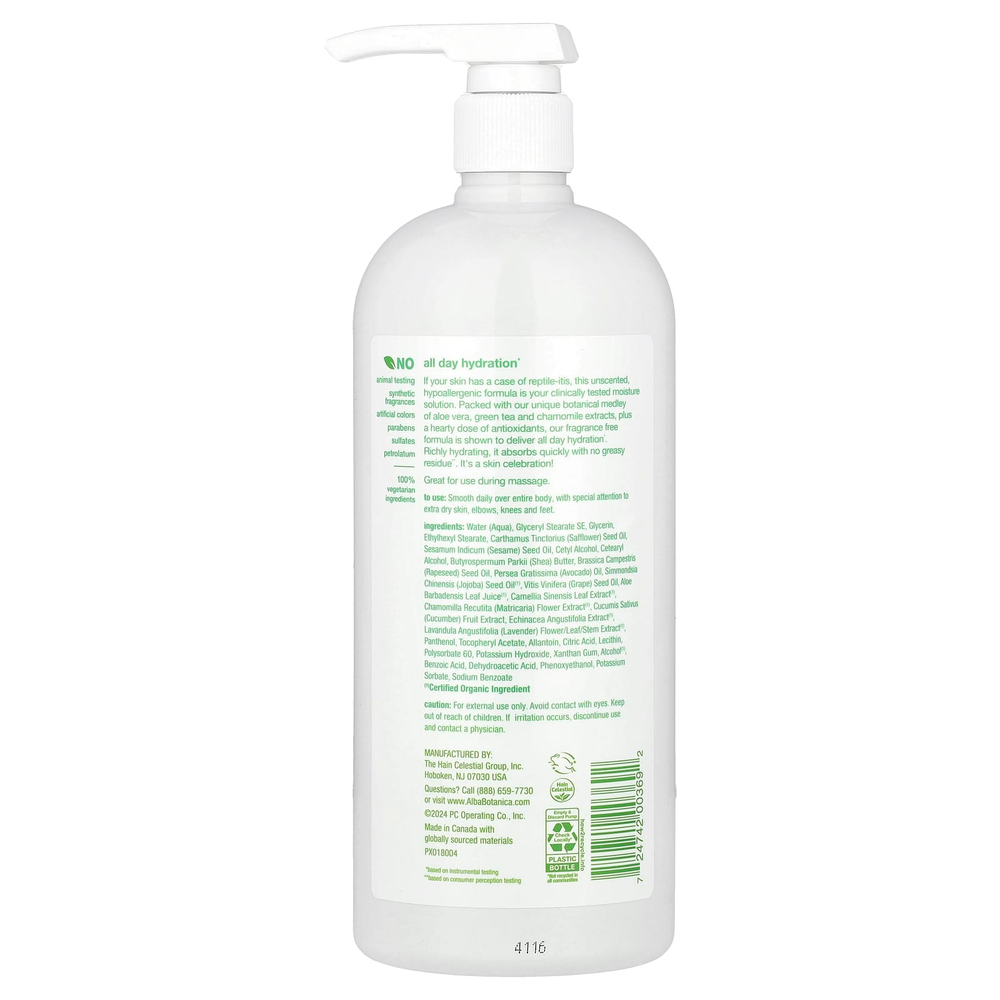 Alba Botanica, Увлажняющий лосьон для чувствительной кожи, без отдушек, 946 мл (32 жидк. Унции)