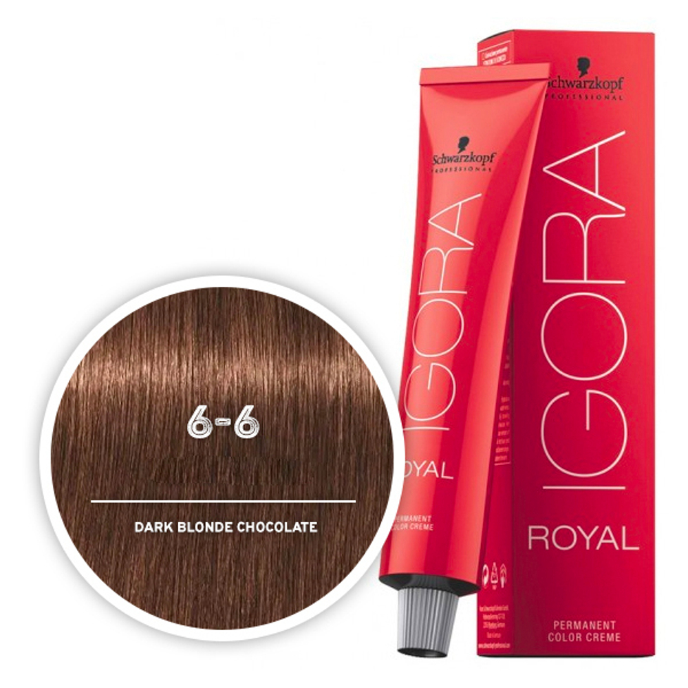 Краска для волос Igora Royal 6-6 Темный русый шоколадный Schwarzkopf Professional, 60 мл