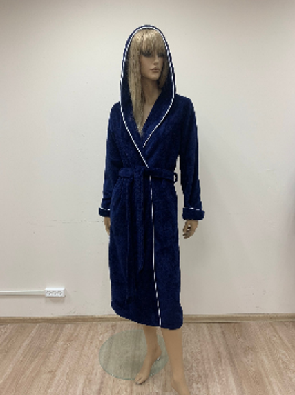 Халат женский c капюшоном HELEN Синий