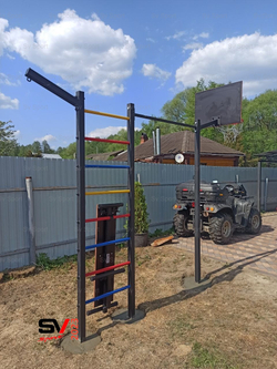 Монтаж уличной шведской стенки Sv Sport (3 вертикальных столба)