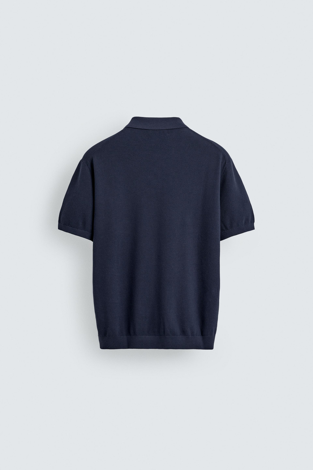 ZARA ПОЛО ИЗ ХЛОПКА ПИКЕ КЛАССИЧЕСКОГО КРОЯ, СИНИЙ