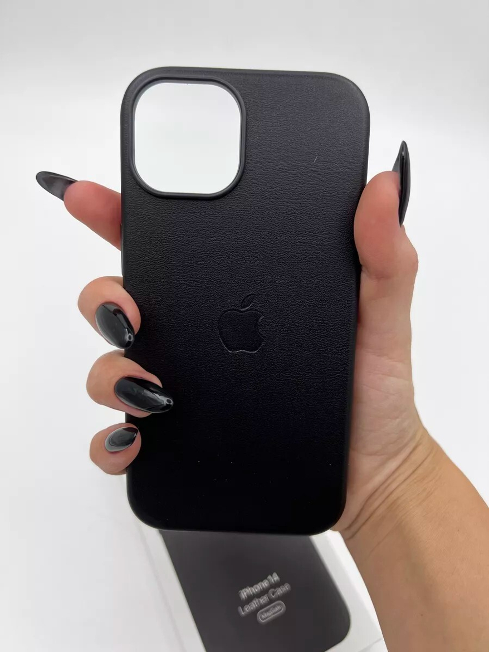 Кожаный чехол Leather Case iPhone 14 | Black Черный
