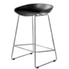 Полубарный стул Noel чёрный с хромированными ножками