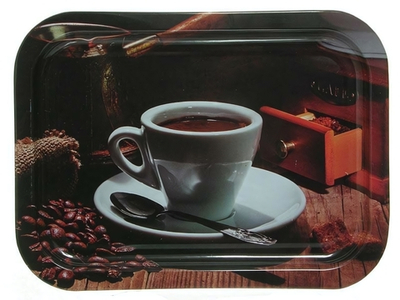Поднос жестяной "Кофе" прямоугольный 246*328*15мм