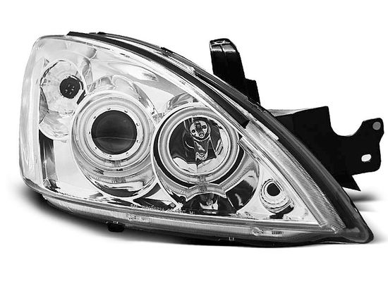 Передние фары Mitsubishi Lancer 9 angel eyes chrome