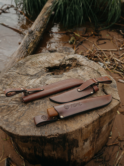 Ножны-чехол для ножа кожаный без гарды Prival Н3 Premium,  для клинка  до 255х55мм