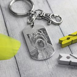 Брелок с гравировкой фото собаки на заказ