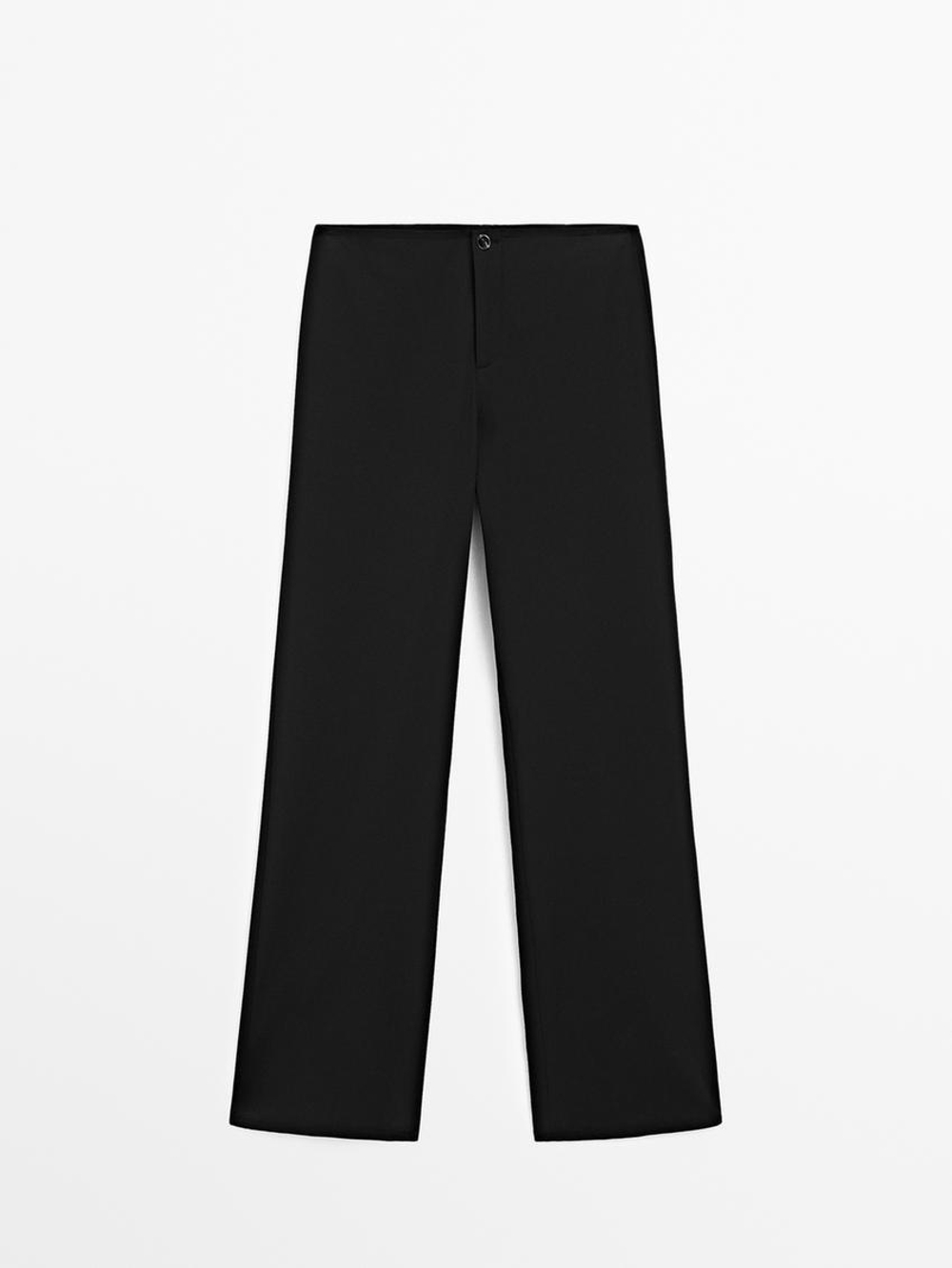 Massimo Dutti Брюки прямого кроя из высокотехнологичной ткани, черный