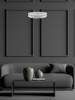 Люстра подвесная светодиодная Lanbos, 62 Вт LED, до 15 кв м, белая