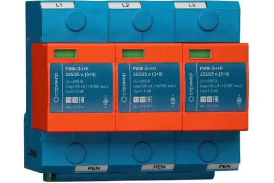 Устройство защиты от импульсных перенапряжений РИФ-Э-I+II 255/25 (3+0)