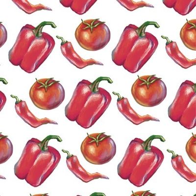 Chili peppers seamless pattern and quality illustration