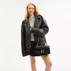 COACH СУМКА ЧЕРЕЗ ПЛЕЧО TABBY 26 С МЯГКОЙ ПОДКЛАДКОЙ, ЧЕРНЫЙ/СЕРЕБРЯНЫЙ