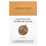 Idealove, Superfood Skin Savior, маска для лица с суперфудами, кокос, 5 шт. по 20 мл (0,68 жидк. унции)