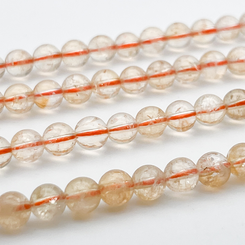 "Цитрин" бусины, диаметр 6-6,2 мм, цена за 16 шт (1/4 нити)