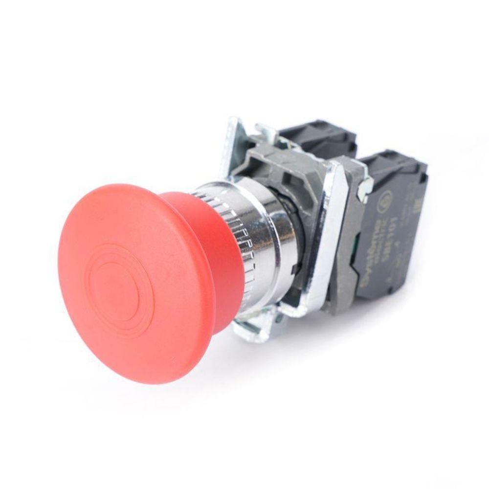 Кнопка аварийного останова SB4 в сборе 22мм 40мм тяни-толкай металл 1НО+1НЗ SE SB4BT845