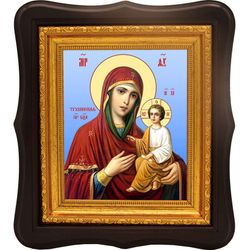 Тихвинская Божья Матерь. Икона на холсте.