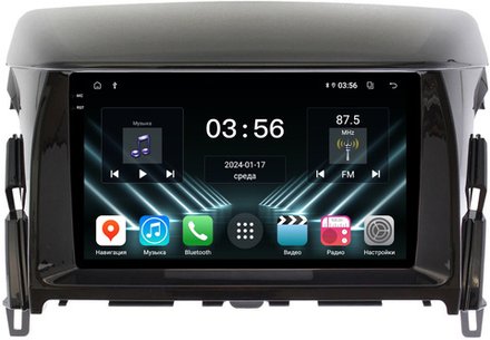 Магнитола для Mitsubishi Eclipse Cross 2018-2022 (ШГУ под козырьком) - FarCar DX9-7763L монитор 9.5" IPS на Android 13, 4+64Гб, CarPlay