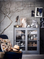 Шкаф - HAUGA IKEA/ ХАУГА ИКЕА, 105x116х36 см, темно-серый