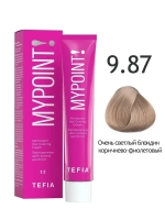 Перманентная крем-краска для волос Tefia MY Mypoint, 9.87 очень светлый блондин коричнево-фиолетовый, 60 мл