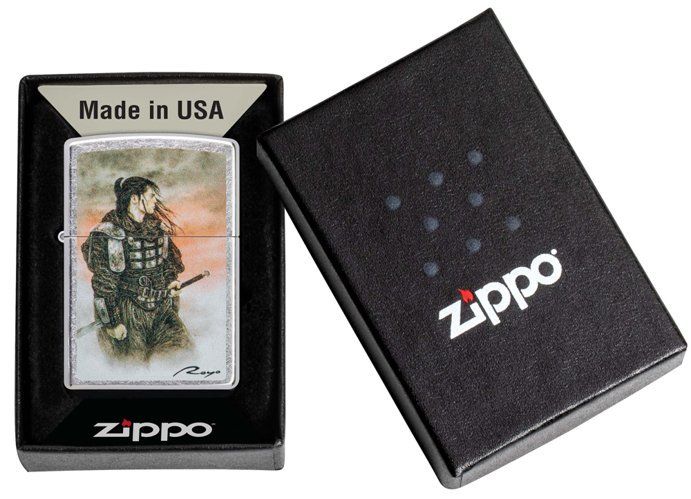 Зажигалка Zippo Luis Royo с покрытием Street Chrome, латунь/сталь, серебристая, 38x13x57 мм