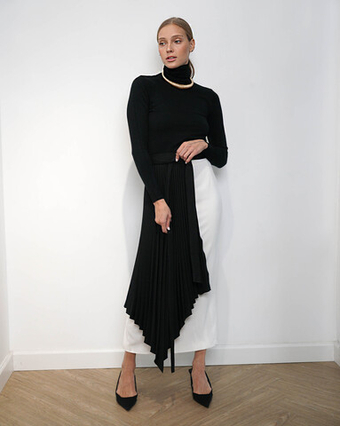 Фартук плиссе "Как у Киркорова" в черном