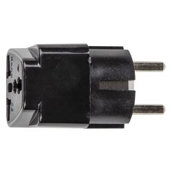 S-GES1-10S BLACK Переходник сетевой. 10А. 2500Вт. с заземлением. Черный. ТМ Uniel