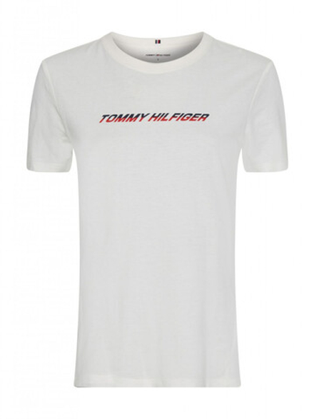 Женская теннисная футболка Tommy Hilfiger Regular Graphic C-NK Tee SS - белый