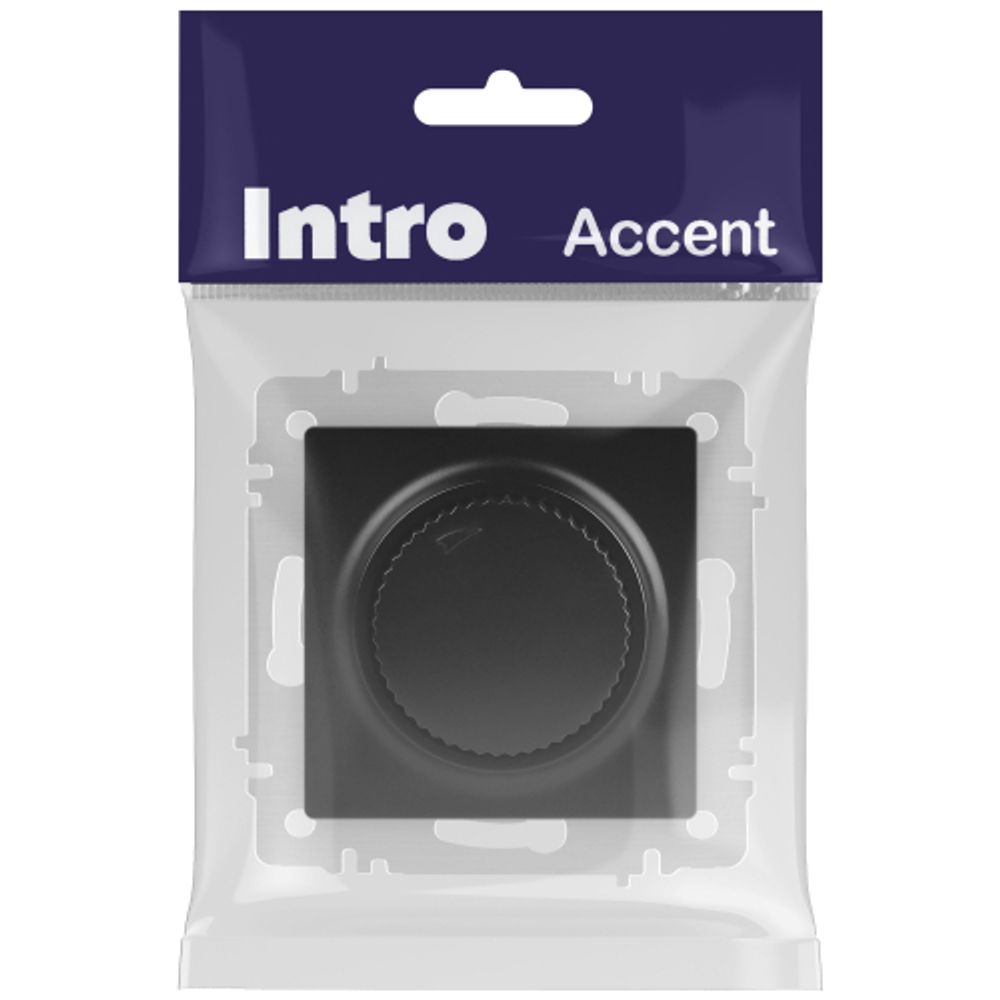 Светорегулятор Intro Accent 6-401-05 поворотный, 600Вт 230В, IP20, СУ, антрацит