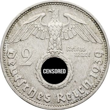 2 рейхсмарки 1939 Германия (Третий рейх) "D"