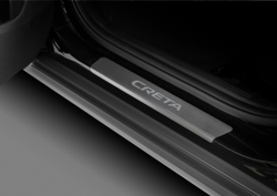 Накладки на пороги Rival для Hyundai Creta II 2021-н.в., нерж. сталь, с надписью, 4 шт., NP.2317.3