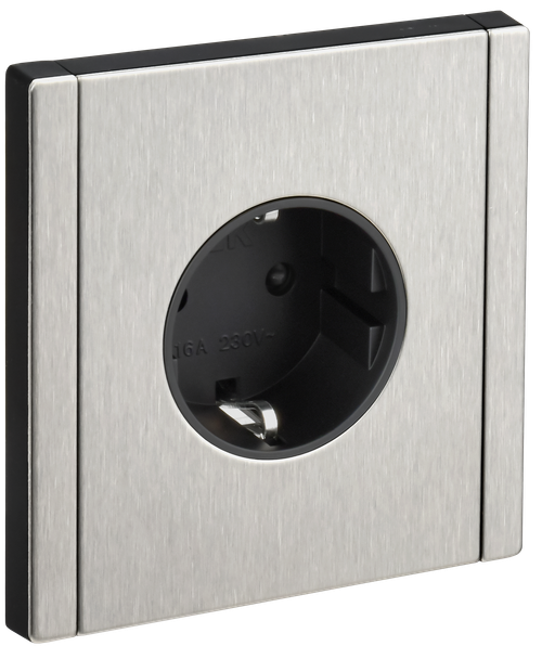 FORTE&PIANO Розетка 1-местная с заземлением с защитными шторками безвинтовое крепление 16А FP713M металл никель IEK