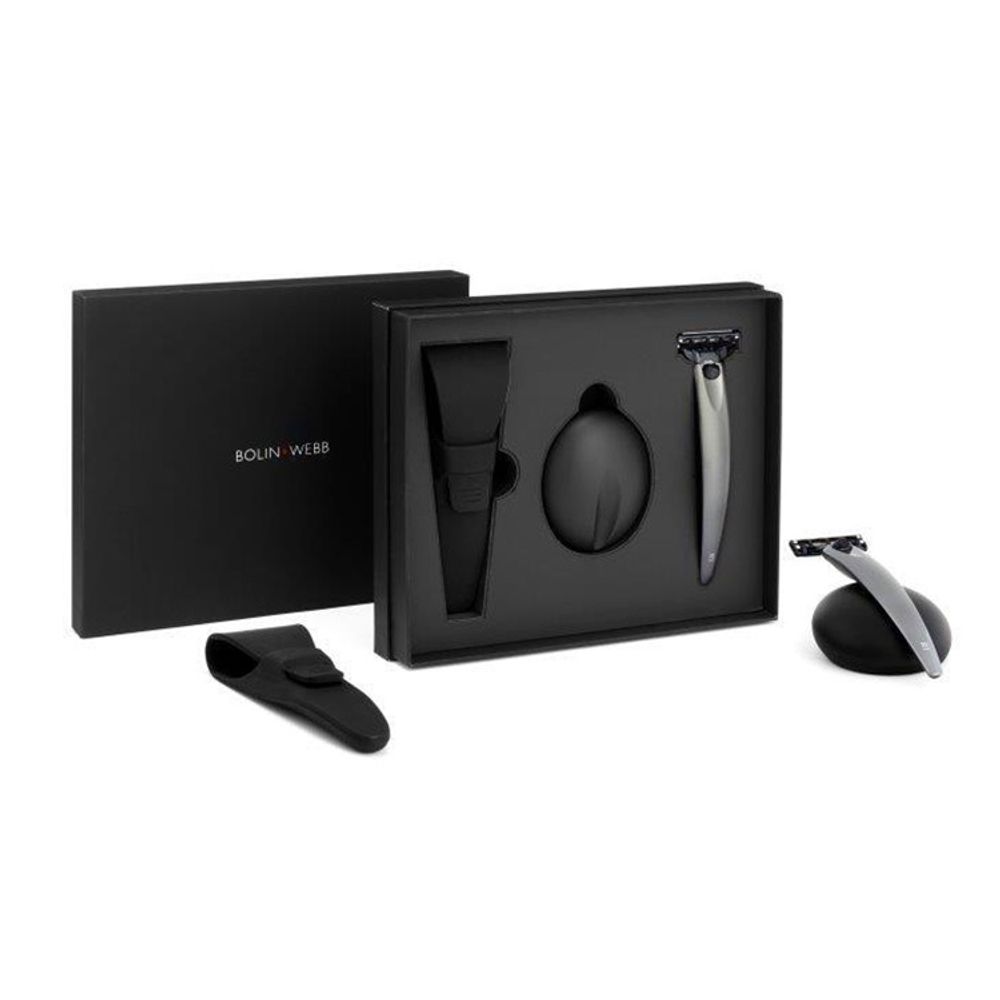 Набор Bolin Webb с бритвой R1 серый графит (BW-R1-SET-TRIP-GRH)